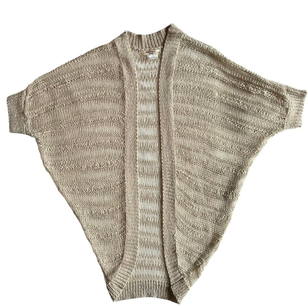 Miss Kelly Boho Cream Oversized Open Knit‎ Cocoon Cardigan Sz S/M Cottagecore